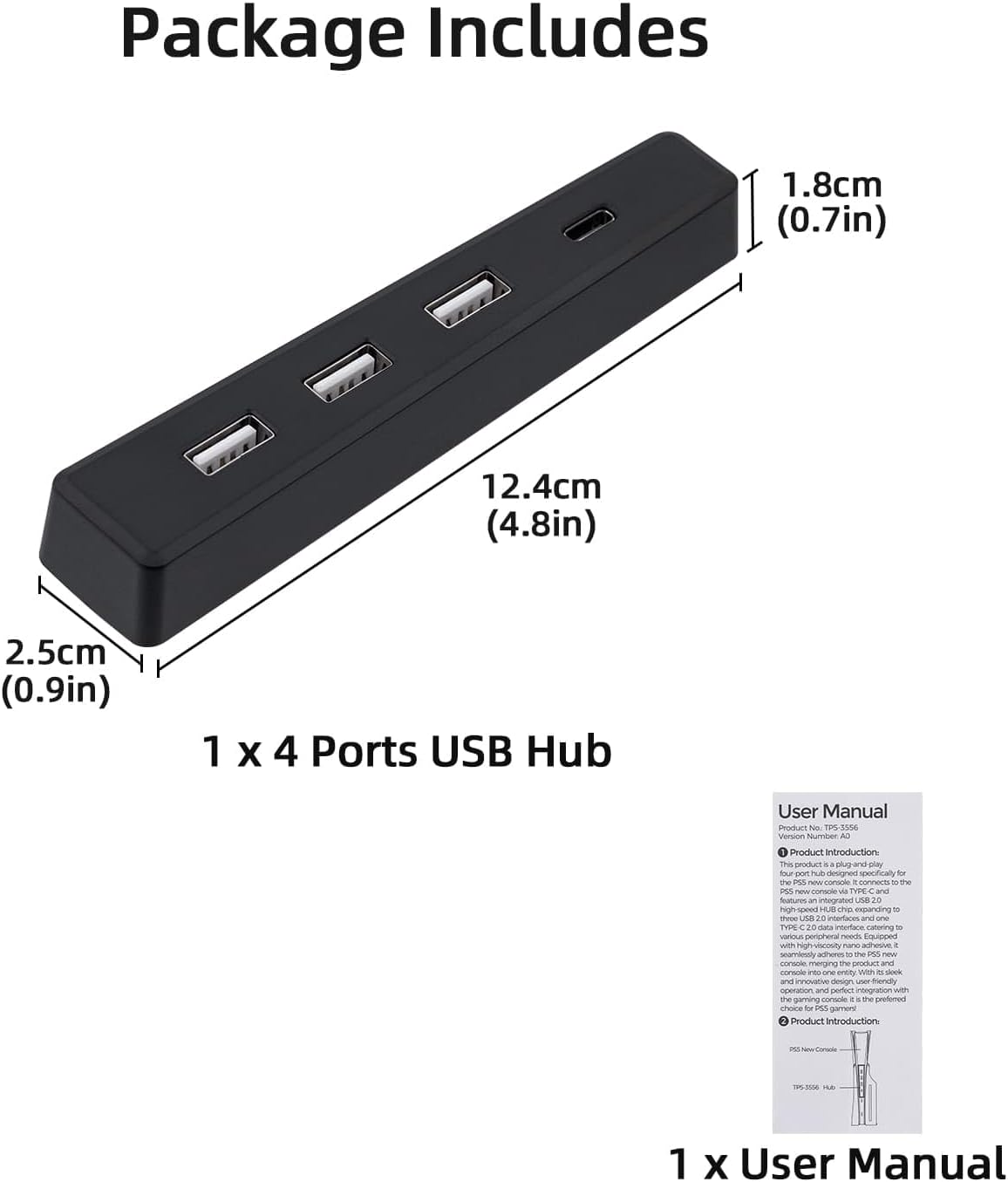 4 Ports USB Hub for PS5 Slim D - Gaming Console Sony recension och pris