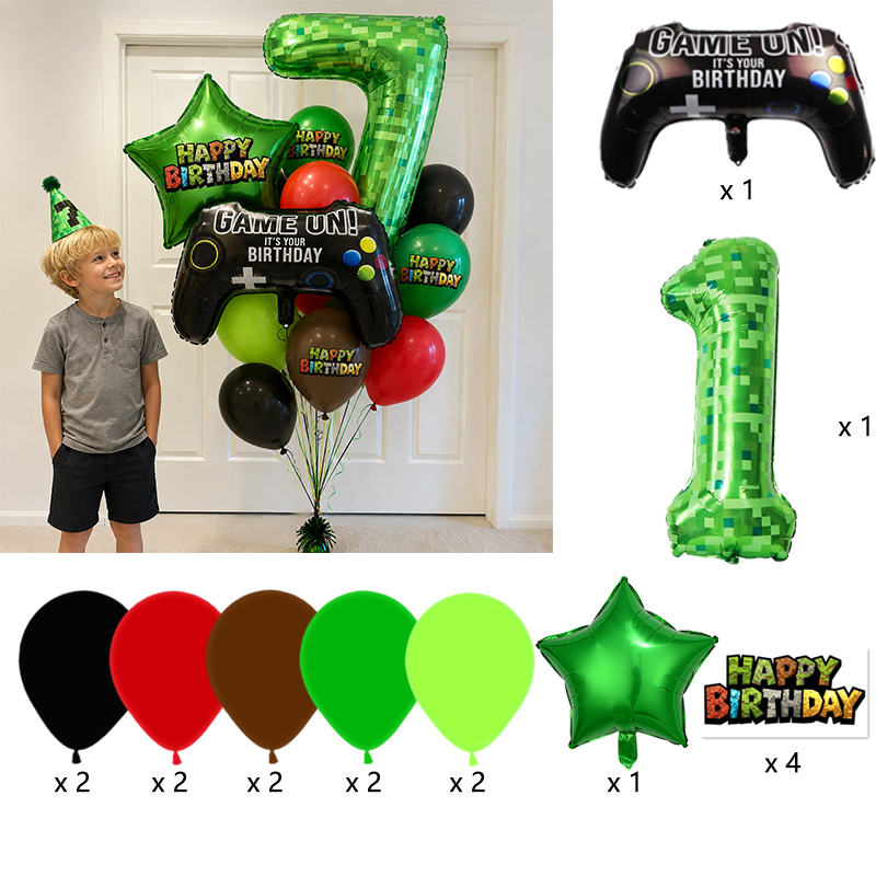 Pixel Miner Number Foil Balloo - Gaming Console For Minecraft recension och pris