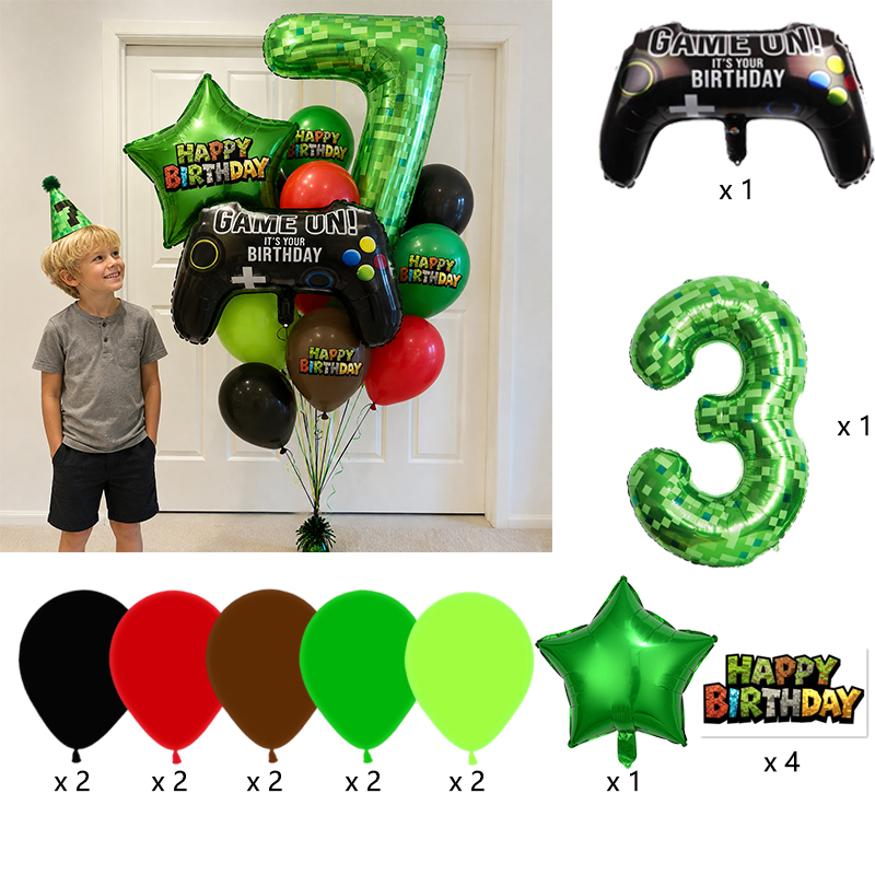 Pixel Miner Number Foil Balloo - Gaming Console For Minecraft recension och pris